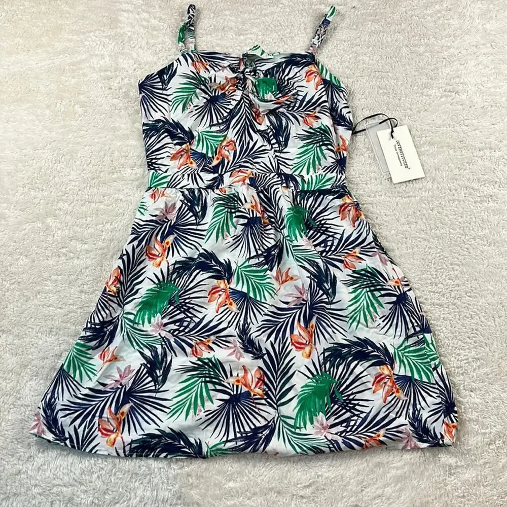 Coverstitch Tropical print Julia romper,‎ size small